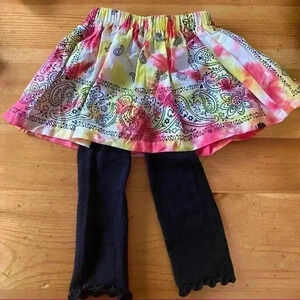 Handmade Tie dye bandanna skirt with tights